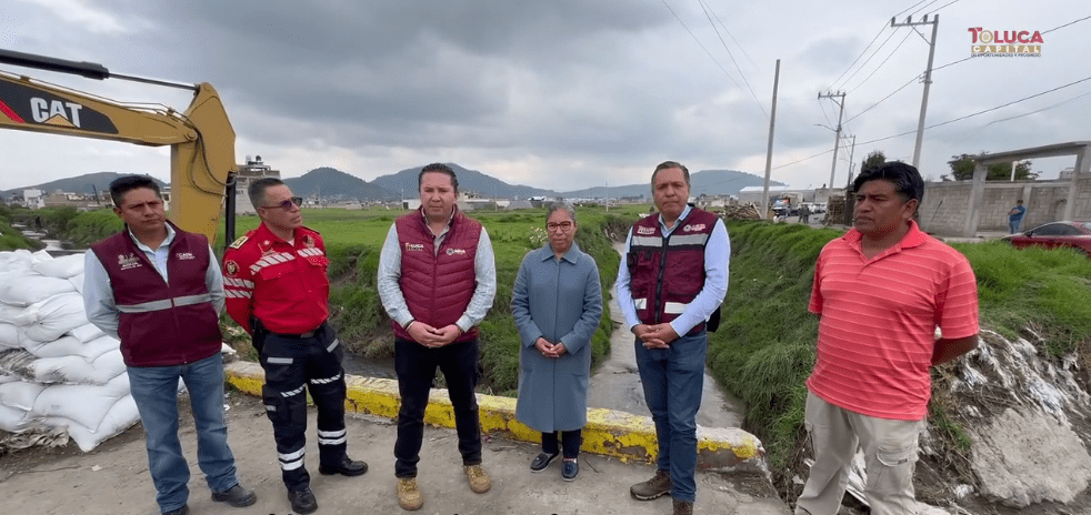 . Inspecciona Ricardo Moreno operaciones preventivas en el río Verdiguel en San Cristóbal Huichochitlán